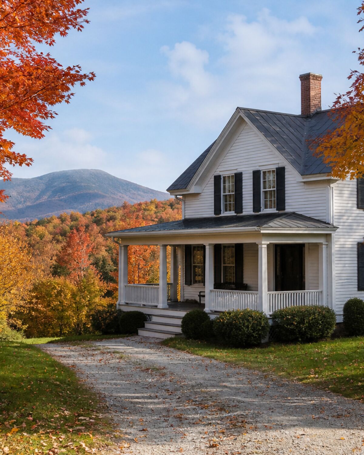 Older home with a covered porch in the Glens Falls, NY area